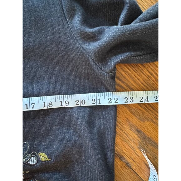 Karen Scott Women’s Shirt L Appliqué Butterflies Grapes Knit Cardigan - Picture 5 of 8